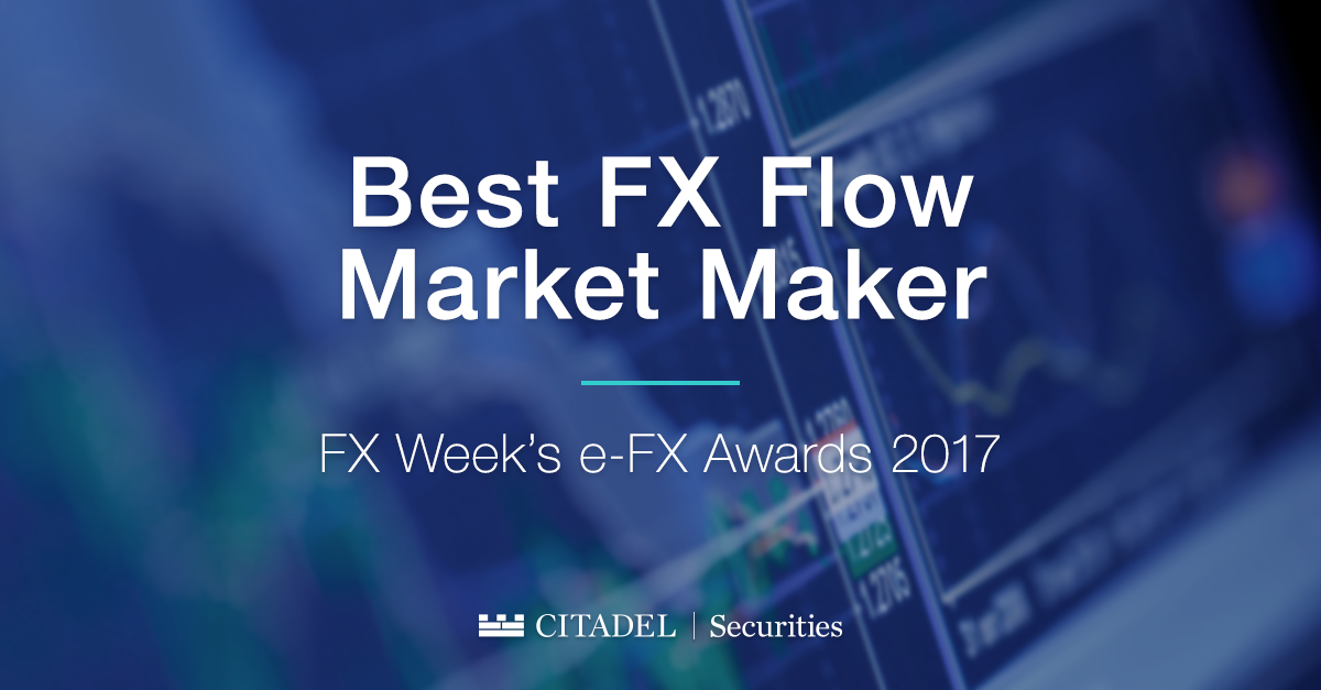 Citadel Securities Wins “Best FX Flow Market Maker” at e-FX Awards