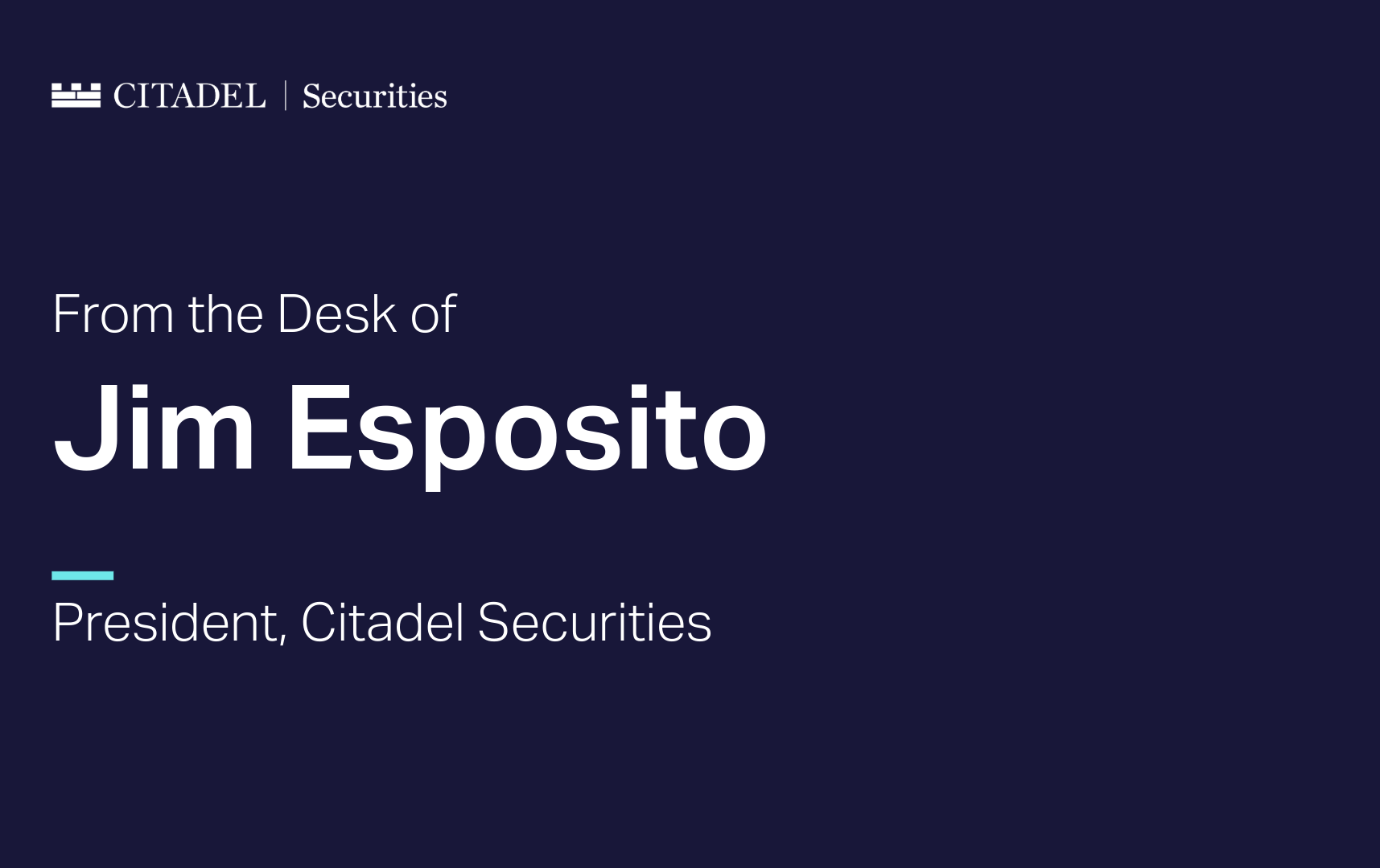 From the Desk of Jim Esposito